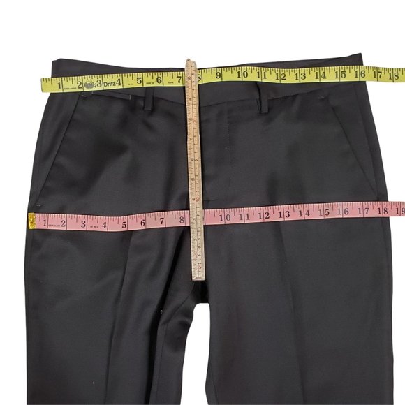 Express Photographer 32 x 25 SHORT Mens Slim Fit Dress Pants Black Flat Mid Rise - Picture 7 of 8